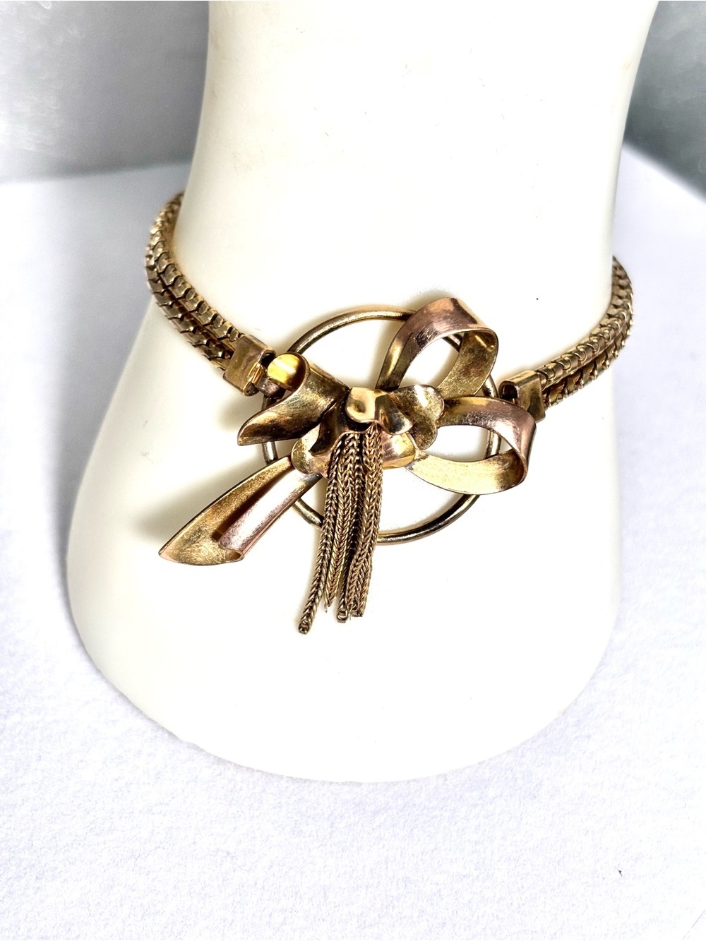 Estate Gold Etruscan Bracelet with Tassels